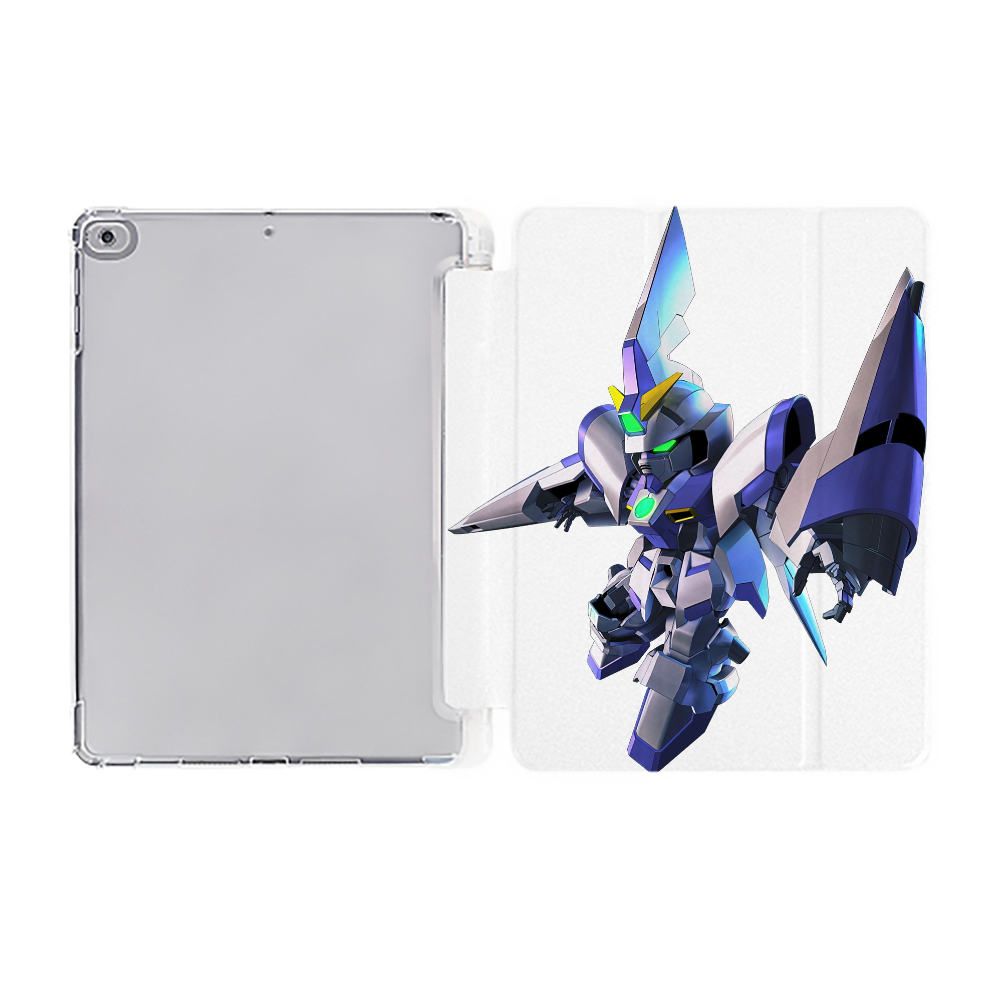（画像用） 機動戦士ガンダム Mobile Suit Gundam IPad ケース ペン収納付き 三つ折りスタンド PUレザー×シリコン 対応機種9.5/10.5/10.9インチ